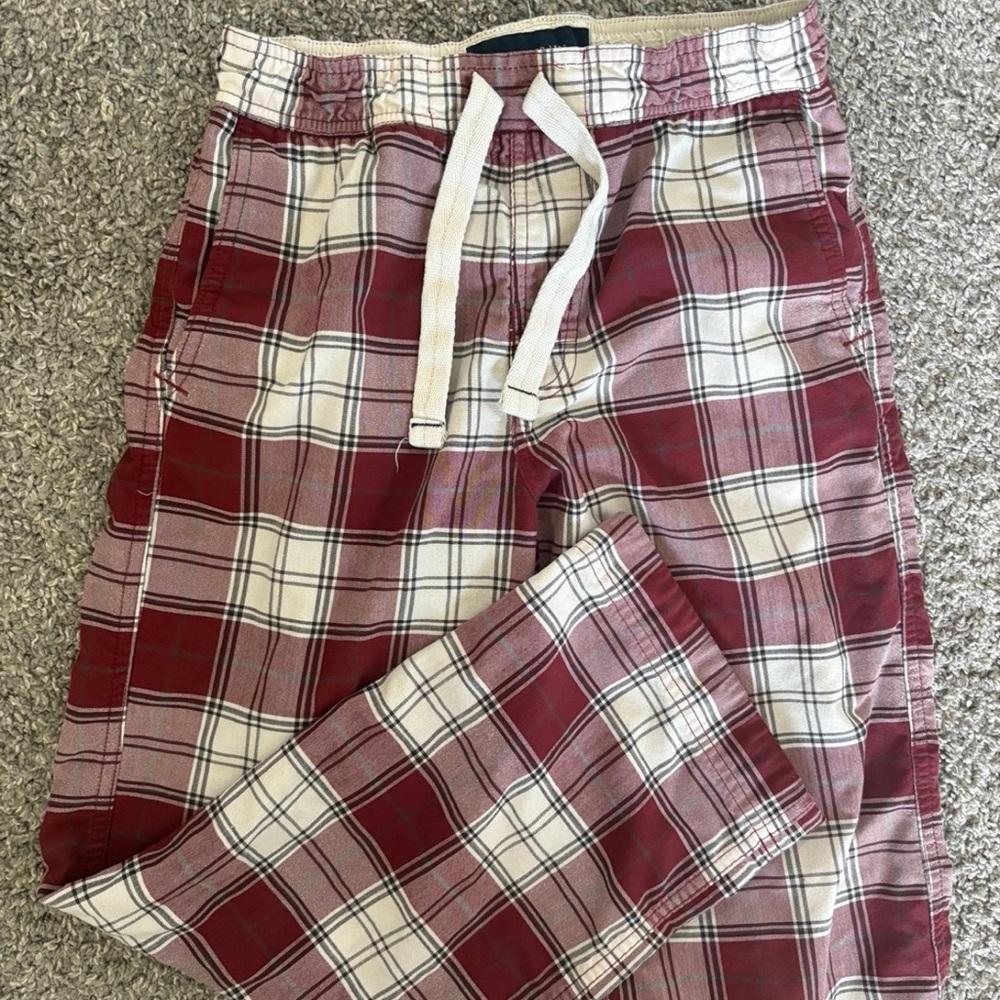 Abercrombie & Fitch Red and White Plaid Pajama Pants